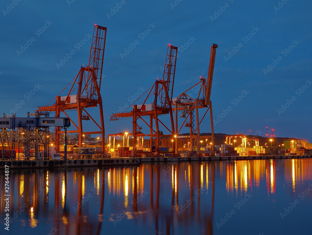 Obraz premium Container Terminal at night