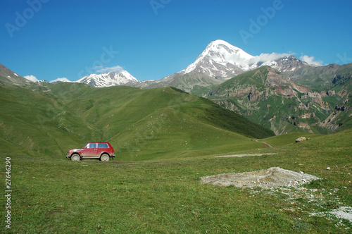 View on Mount Kazbek, Caucasus, Georgia