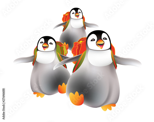 Happy babies penguins going back to nursery
