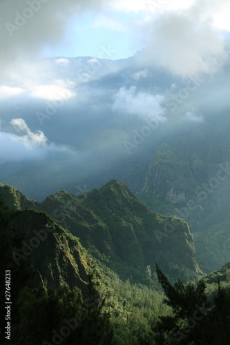 montagnes intérieures du cirque de Cilaos, île de la Réunion