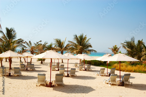 Beach of the luxury hotel  Dubai  UAE