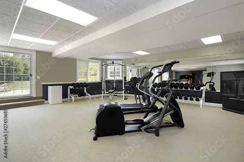 Exercise room in suburban home