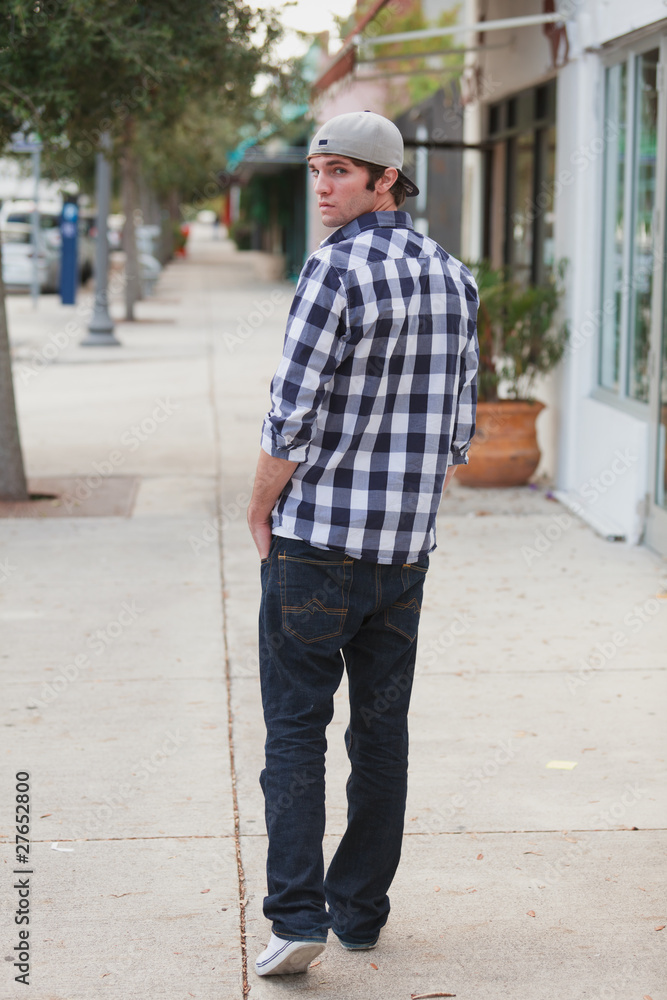Handsome Young Man in an Urban Fashion Pose Handsome Young Man in an Urban Fashion Pose