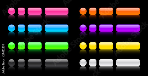 Boutons Glossy - Fond Noir