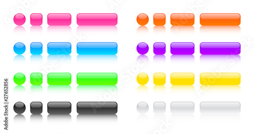 Boutons Glossy - Fond Blanc