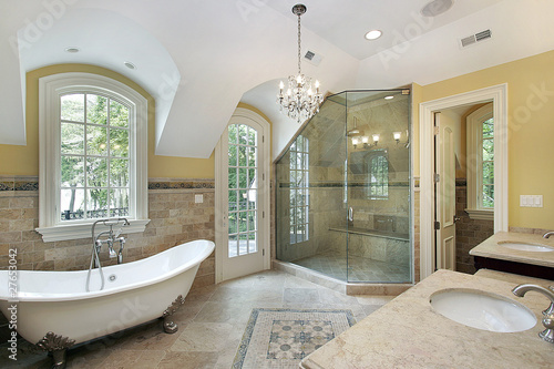 Master bath iwith glass shower photo