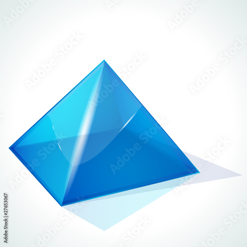 Vector blue pyramid on white background