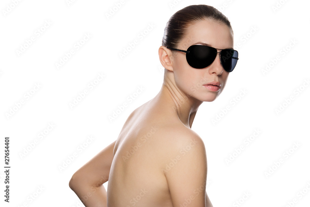 Portrait of glamour woman in sunglasses. Portrait of glamour woman in sunglasses.