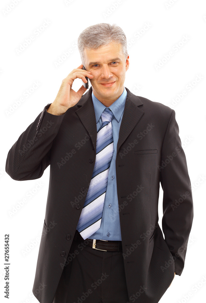 businessman using a lphone against white background businessman using a lphone against white background