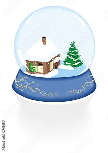 crystal ball with house