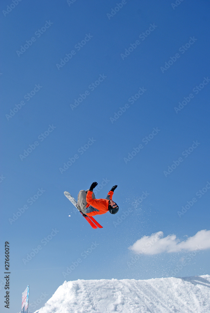 Ski jump in austria, a lot of snow in winter