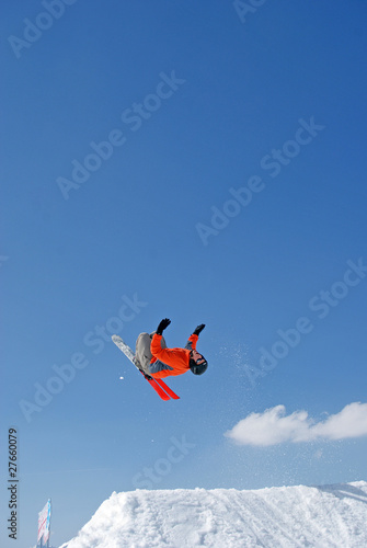 Ski jump in austria, a lot of snow in winter