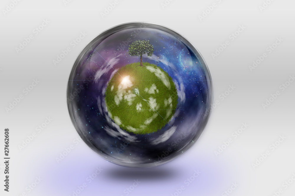 High Resolution Green globe