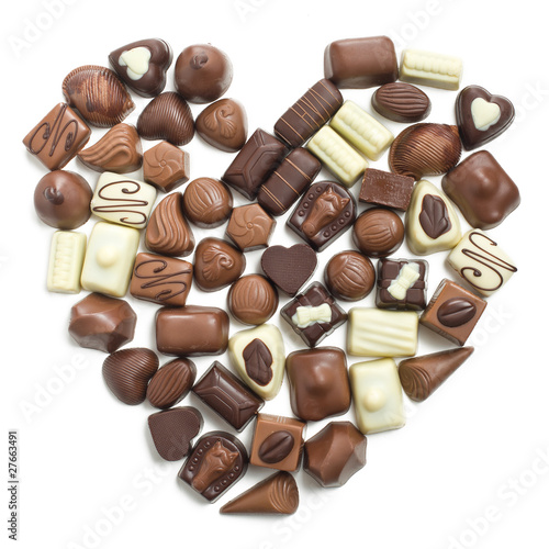 chocolate pralines heart