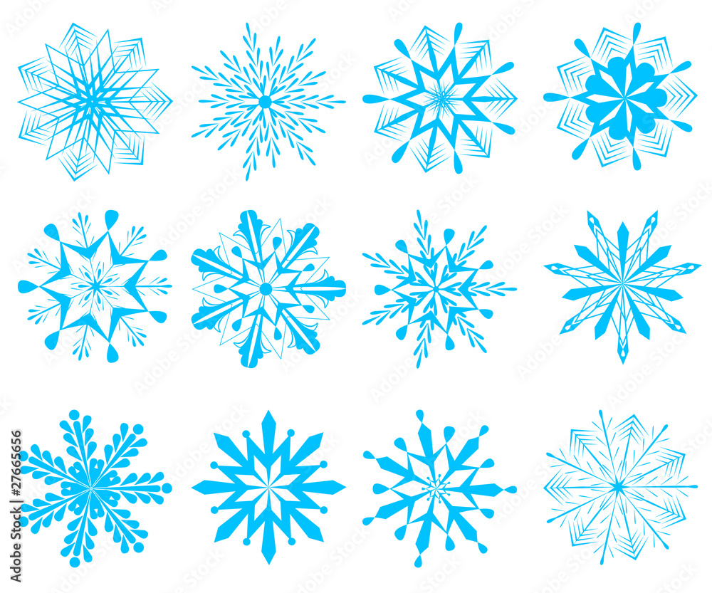 Collection of snowflakes Collection of snowflakes
