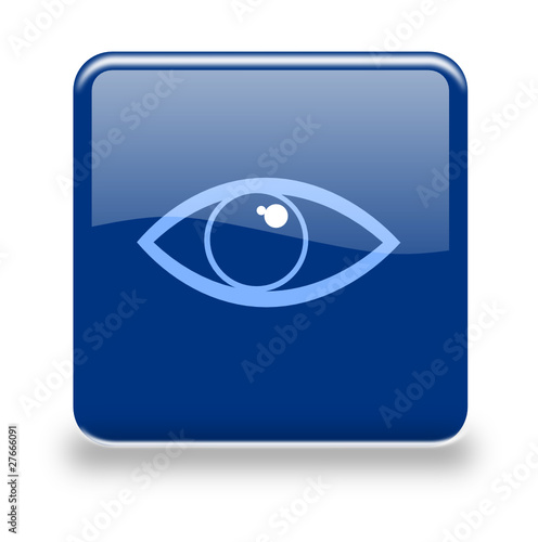 Button Auge blau