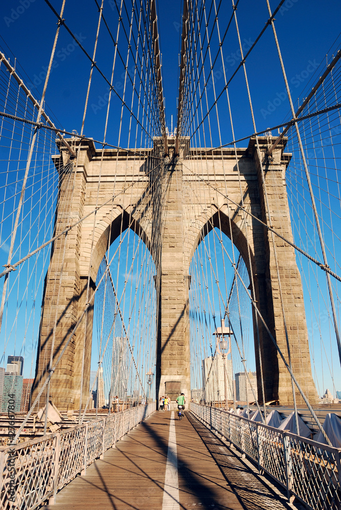 Fototapeta premium Manhattan Brooklyn Bridge zbliżenie