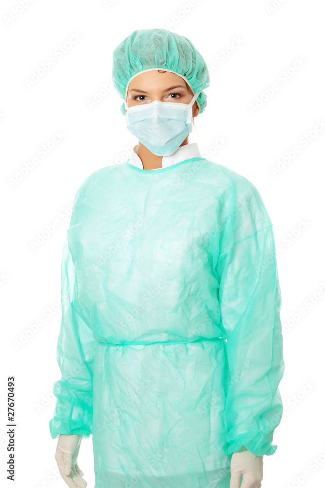 Close-up portrait of serious nurse or doctor Close-up portrait of serious nurse or doctor
