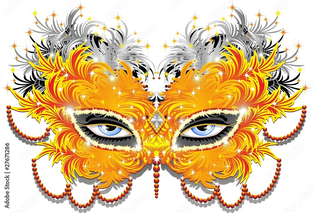 Maschera Carnevale di Piume-Feathers Carnival Mask-2-Vector