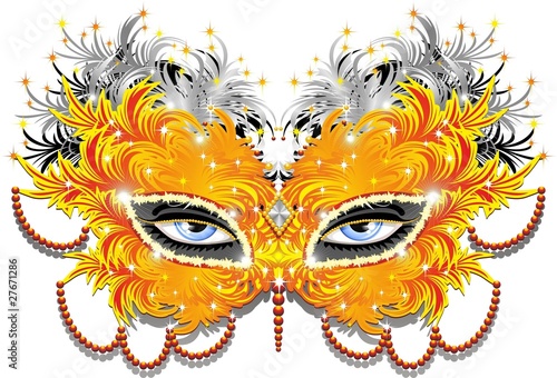 Maschera Carnevale di Piume-Feathers Carnival Mask-2-Vector
