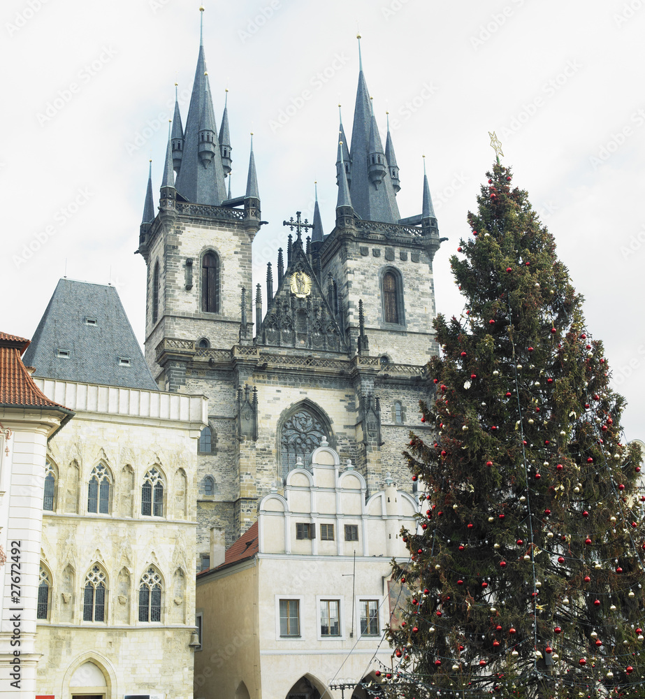 Fototapeta premium Tynsky church, Prague, Czech Republic