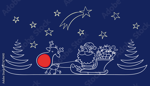 weihnachtsmann mit schlitten