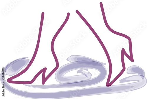 foors of a girl  in violet vector
