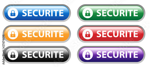 Boutons Web SECURITE (sécurité virus accès internet connexion)