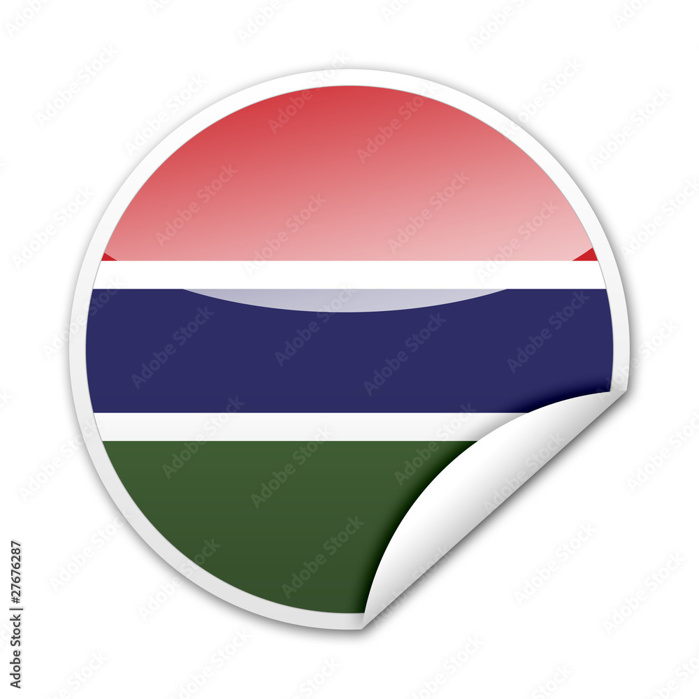 Pegatina bandera Gambia con reborde Pegatina bandera Gambia con reborde