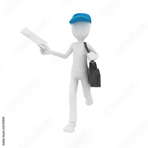 Fotografi 3d man mail delivery