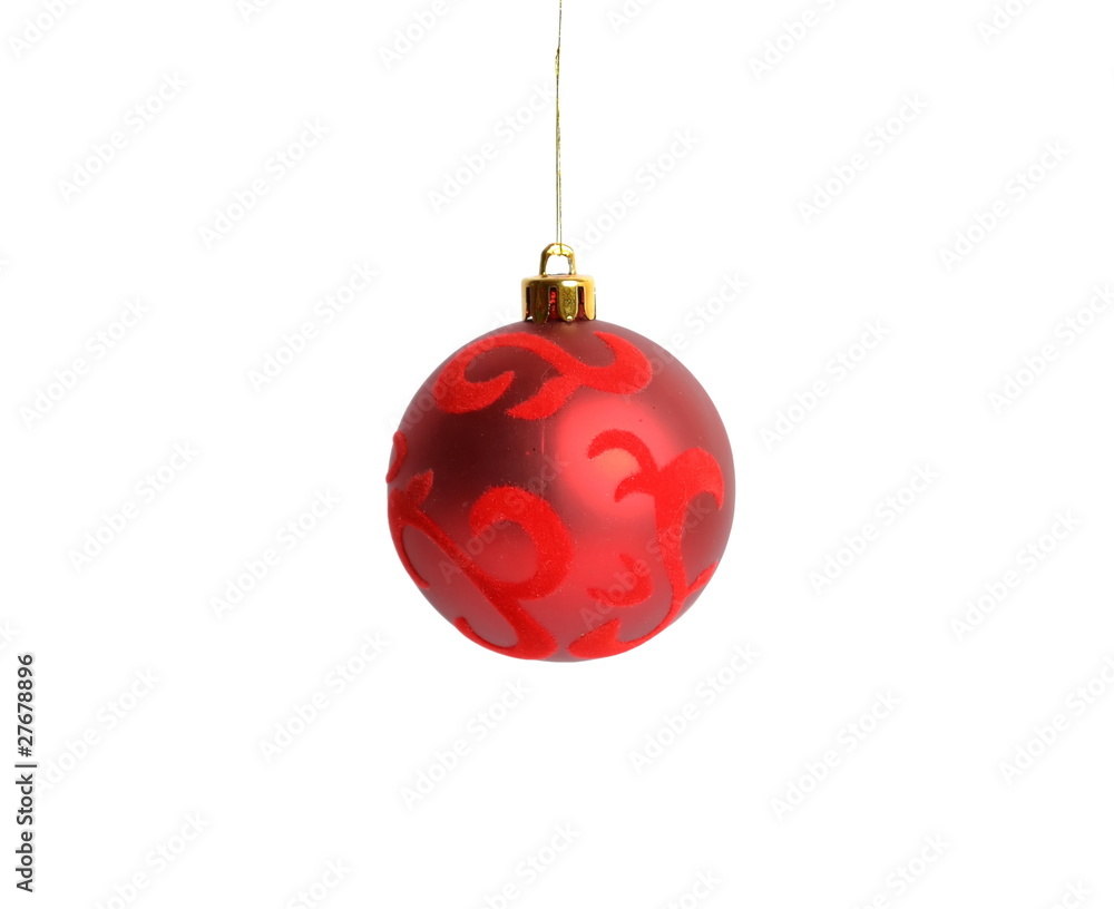 Red Christmas ball on white background Red Christmas ball on white background
