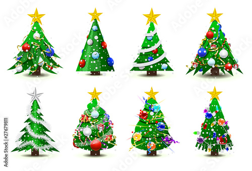 Decorated christmas trees