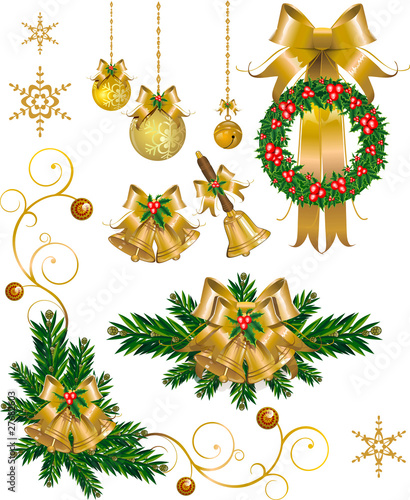 Gold Christmas Bells