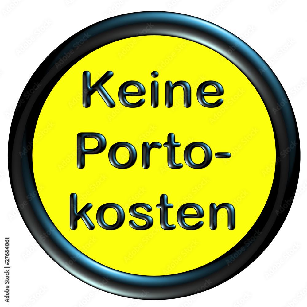 Button Keine Portokosten gelb-schwarz Button Keine Portokosten gelb-schwarz