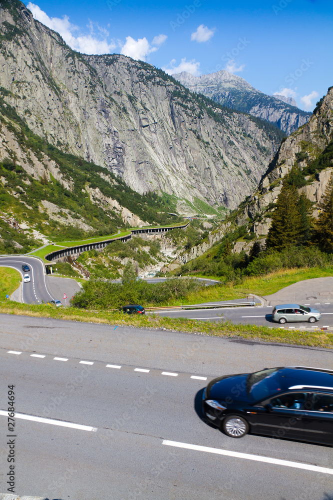congested St. Gotthard pass