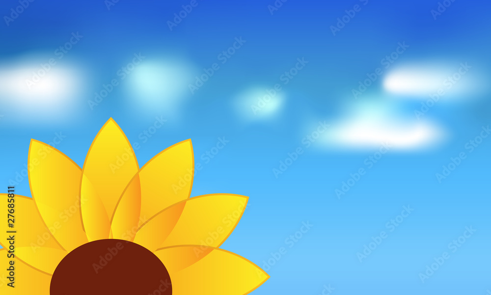 Obraz premium Vector elegant sunflower illustration