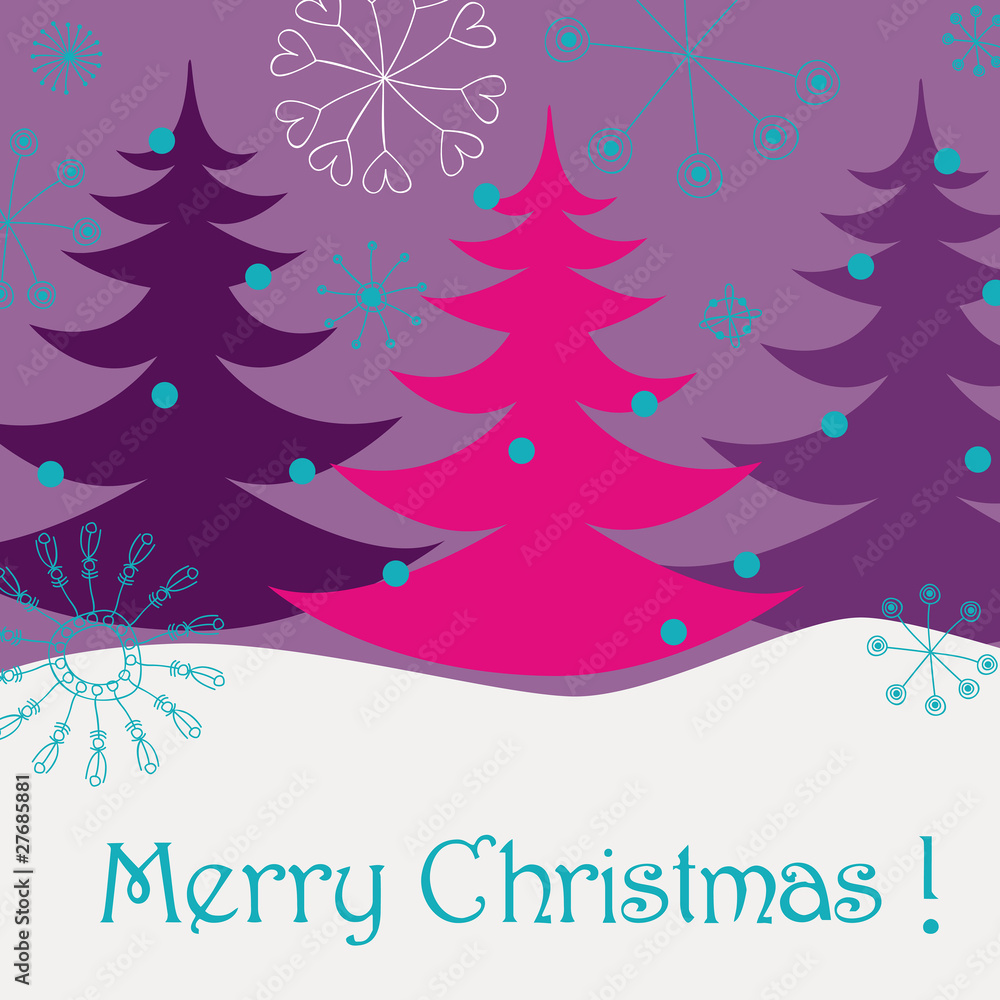 Vector cute Christmas greeting card
