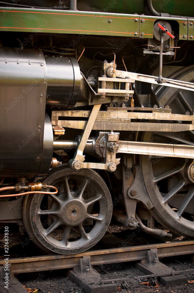 vintage steam train locomotive engineering detail