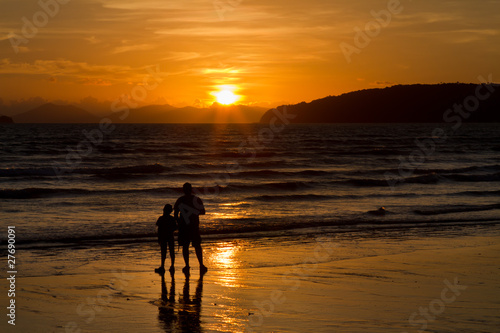 sunset father and son