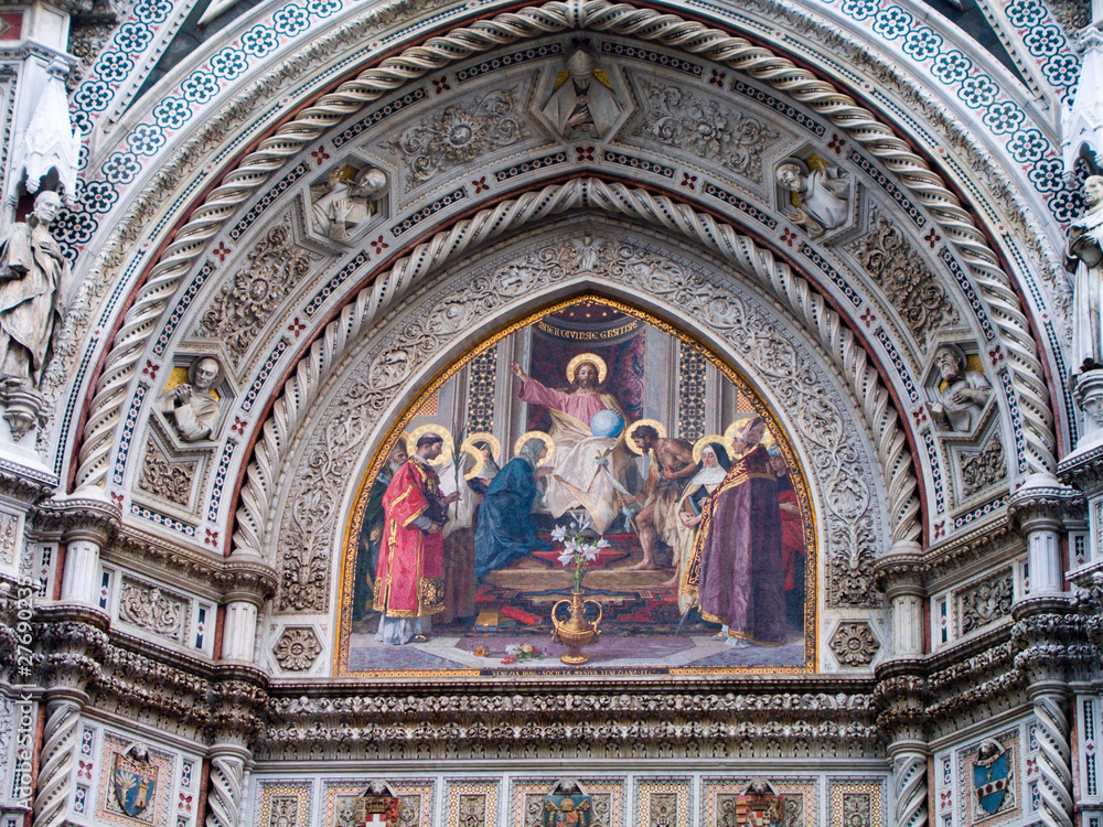 Wall painting on the entrance of Florence Cathedral Dome.