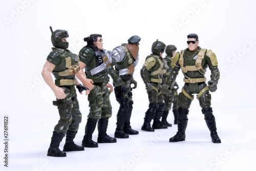Collection of toy soldiers in camouflage