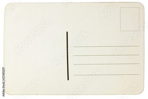 Reverse side of an old postal card
