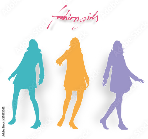 3 fashion vector silhouettes
