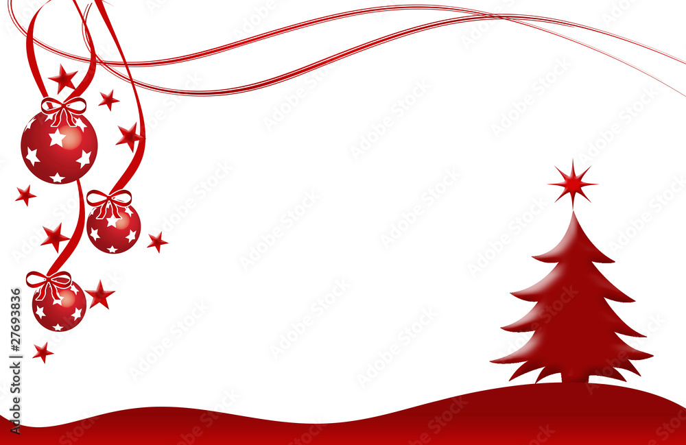 Christmas, xmas, Weihnachtsbaum, rot weiss StockIllustration Adobe Stock