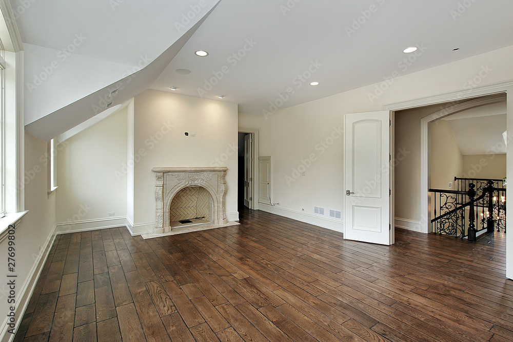 Obraz premium Master bedroom with fireplace