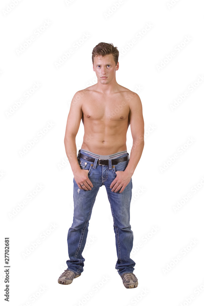 Portrait of handsome male model isolated on white background Portrait of handsome male model isolated on white background
