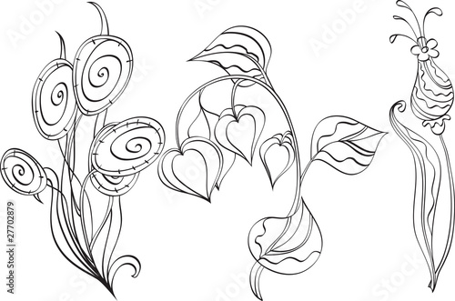 set of flowers