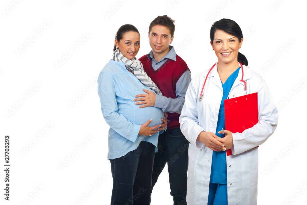 Friendly doctor and future parents Friendly doctor and future parents