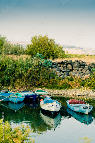 Boats on Galilee sea