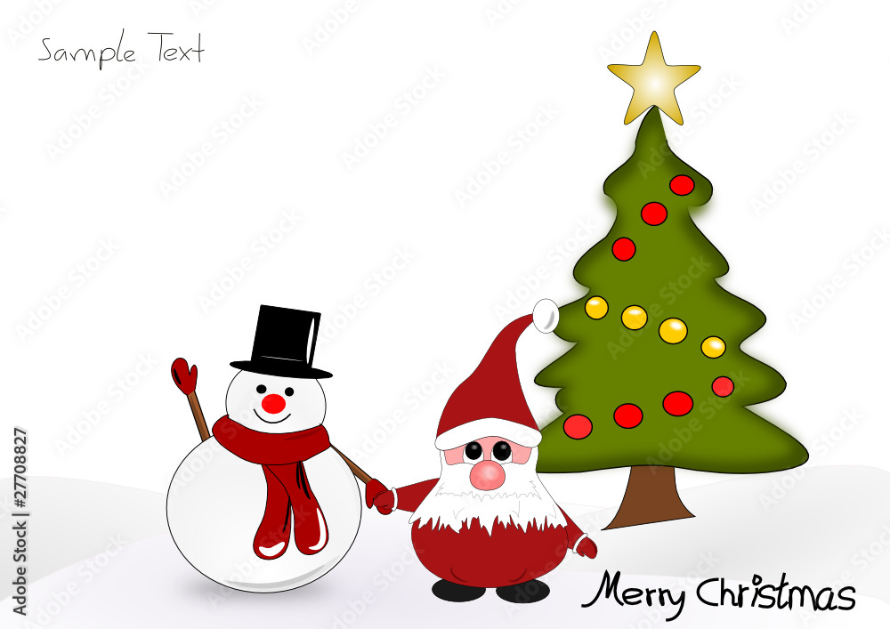 Weihnachtsmann mit Schneemann Weihnachtsmann mit Schneemann